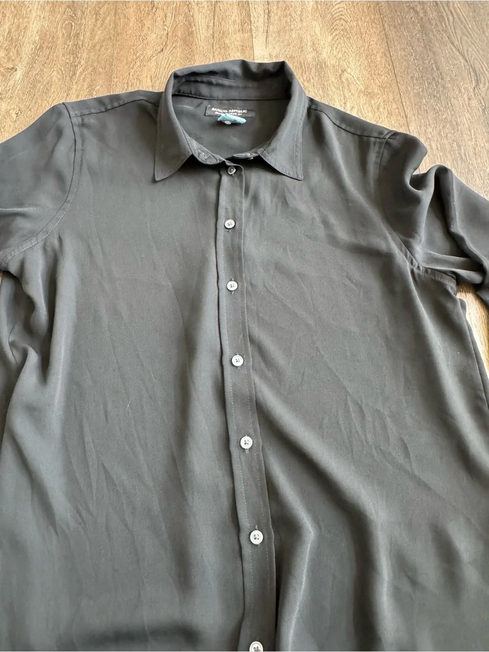 Banana Republic Black Women’s Long-Sleeve Dress Shirt Dillon Classic Fit Size M